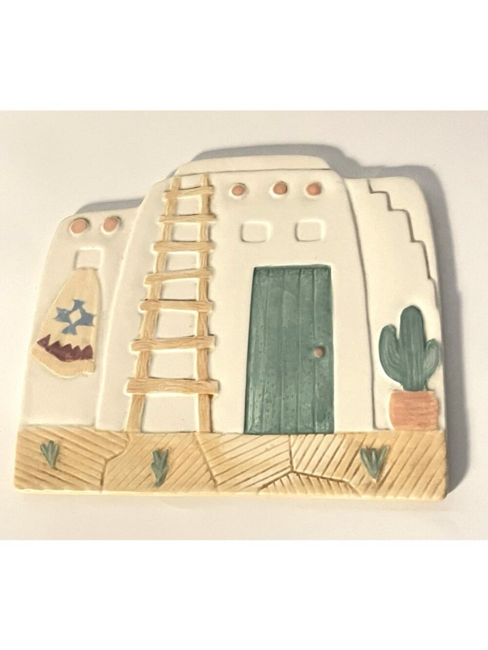 Vintage Treasure Craft Taos Pueblo Wall Plaque Trivet Southwest Decor USA 80's